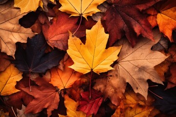 Naklejka na ściany i meble autumn leaves background, background image of fallen autumn leaves