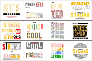 Fotobehang set typography vector for print t shirt © irfan