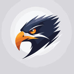 Obraz premium Minimalist logo featuring the sharp eyes of an eagle, poised and ready to strike. Vector illustration AI eps file