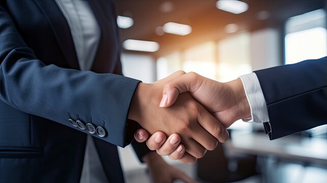 Professional Agreement. A Successful Interview Handshake.