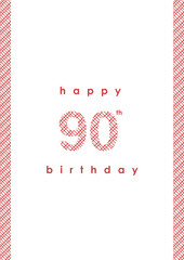 Digital png illustration of card with happy 90th birthday text on transparent background