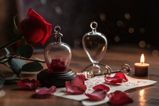 romantic love themed picture for Valentine's Day. Generative AI