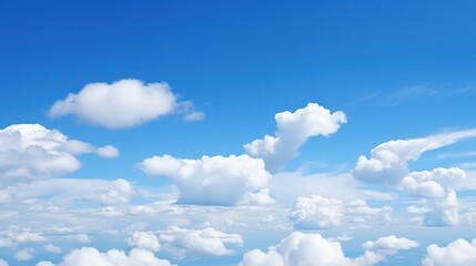 view of blue sky, clear clouds,
white clouds in the blue sky,