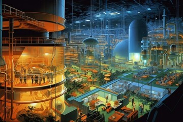 Facility integrating nuclear power plant, communication network, and smart grid. Generative AI