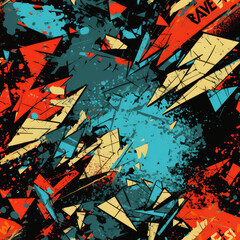 Fototapeta premium Graffiti grunge funky artistic repeat pattern