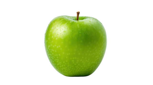Green apple on the transparent background