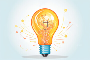 Illustration of a light bulb idea, concept vector art