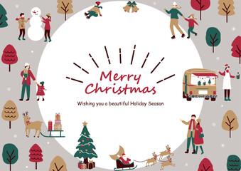 クリスマスを楽しむ人達