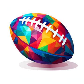 Artistic Style American Football Ball Painting Drawing White Background