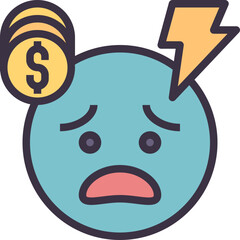 Obraz premium debt outline style icon