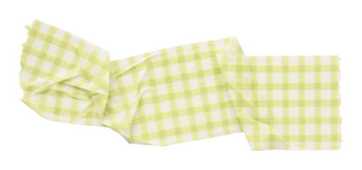 light yellow patterned sticker paper tape isolated on transparent background.