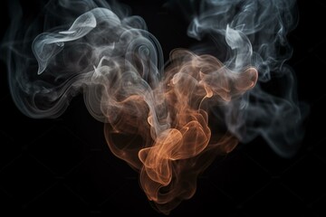 captivating smoke heart on dark backdrop - stock photo for abstract, enigmatic, and conceptual use. Generative AI - obrazy, fototapety, plakaty