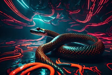 Obraz premium colourfull snakes