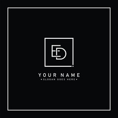ED Minimal Vector Logo - Simple Business Logo for Monogram E and D - obrazy, fototapety, plakaty