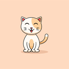 cute cat cartoon illustration smile