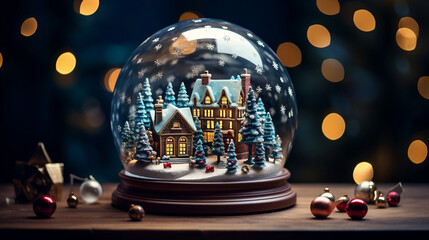 Enchanting Christmas Wonderland in a Magical Snow Globe