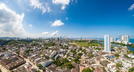 Panoramic view of Cartagena, Colombia - obrazy, fototapety, plakaty