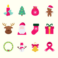 Christmas Icon Package Illustration Vector Bundle