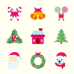 Christmas Icon Package Bundle Vector Illustration