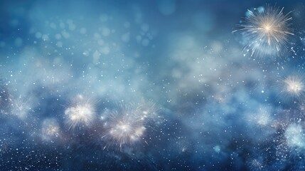 Fototapeta na wymiar Fireworks over christmas and new year