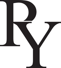 RY letter logo modern design - obrazy, fototapety, plakaty