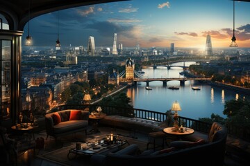 Fototapeta na wymiar the city of london at sunset