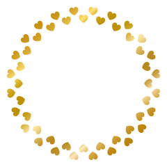 Ornament frame , heart frame , decorative frame , circle golden frame , illustration isolated on white background , transparent background png file ready to use