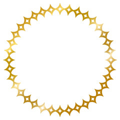 Ornament frame , vintage frame , decorative frame , circle golden frame , illustration isolated on white background , transparent background png file ready to use
