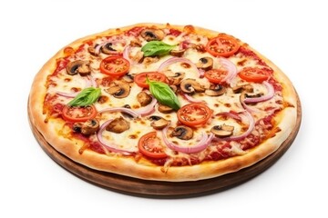 Pizza isolated on white background.
