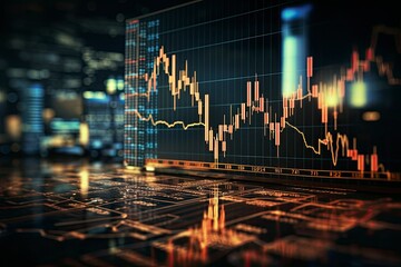 Stock market or forex trading graph. - obrazy, fototapety, plakaty
