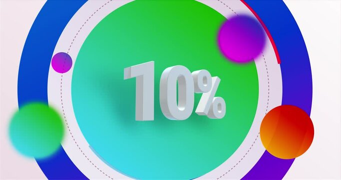 Special summer sale banner discount seasonal shopping promo advertisement, illustration 3D numbers for animation Discounts Up to 10%