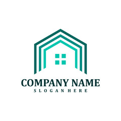 Hexagon House logo design vector. Creative House logo concepts template