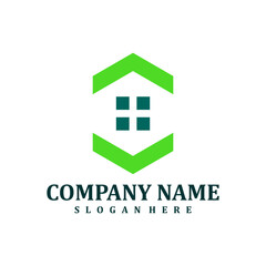 Hexagon House logo design vector. Creative House logo concepts template