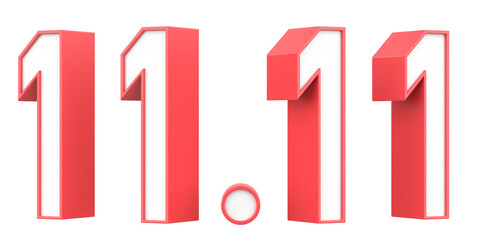 11.11 sale. November sale. 3D illustration.
