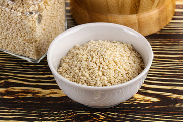 Sesame seeds heap in the bowl