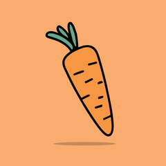 carrot cartoon vector outline illustration food nature concept