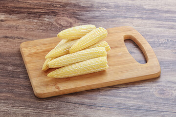 Raw natural organic baby corn