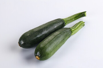 Sliced raw young green zucchini