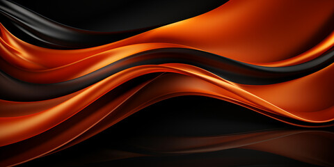 Orange Dark Black scratched grunge Wavy background