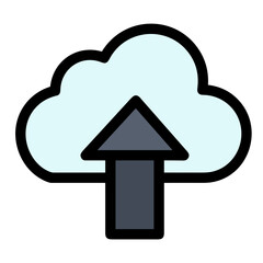 Cloud storage icon symbol vector image. Illustration of the database server hosting cloud system digital design image