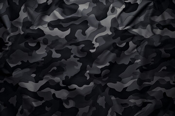 Stealth camo in black and greys, military material texture - obrazy, fototapety, plakaty