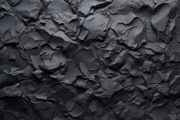 Rough black clay unfinished surface, material texture