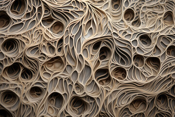 Organic surface material of hollow fiber substrate, off white