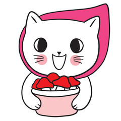 Cartoon cute funny cat vector.