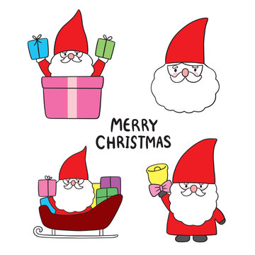 Christmas cartoon cute Santa claus vector.