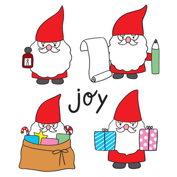 Christmas cartoon cute Santa claus vector.