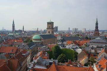 Fototapeta na wymiar ラウンドタワーから眺めるコペンハーゲンの街並み