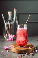 Rose water strawberry cocktail.