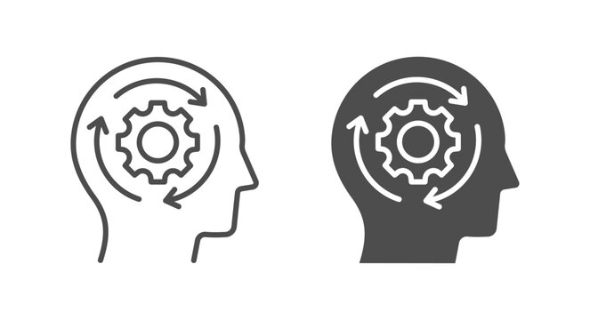 Adaptability icons on white background. Vector illustration.