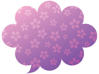 Vector illustration of Speech bubbles 17 [gradation cherry blossom pattern (purple)]